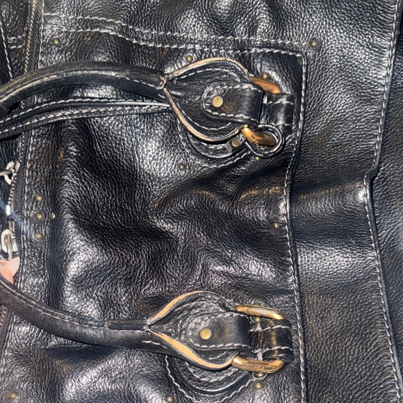 Chloe Black Leather Tote with Gold Accents - Picture 8 of 14